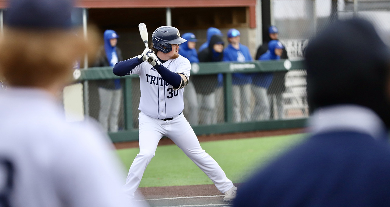 Jace Ulrich bats for the Tritons. He was 2 for 2 at the plate vs. Ellsworth 