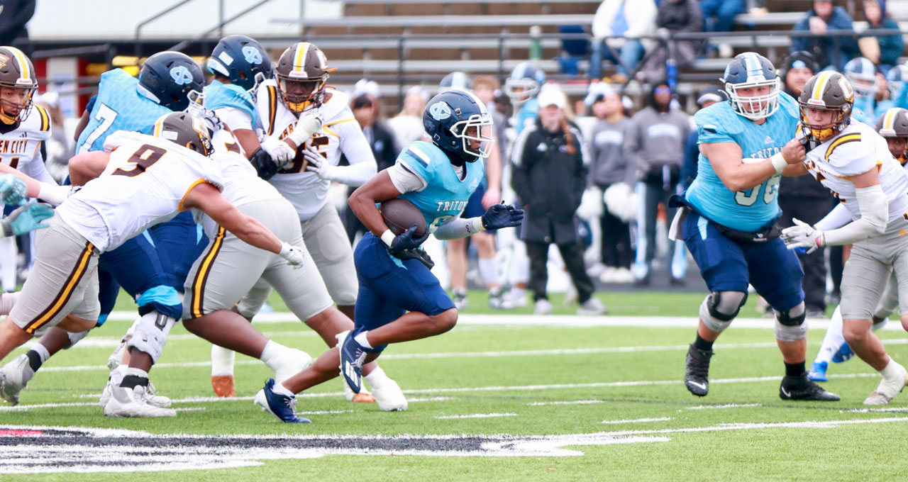 Rushing Attack Leads Tritons to 49-45 Victory