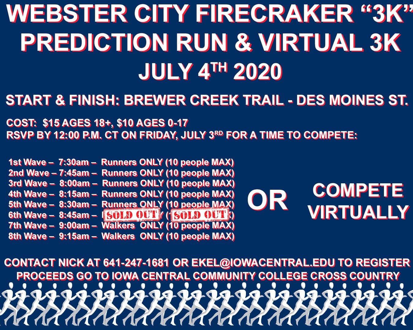 Iowa Central sponsoring Webster City Firecracker 3K