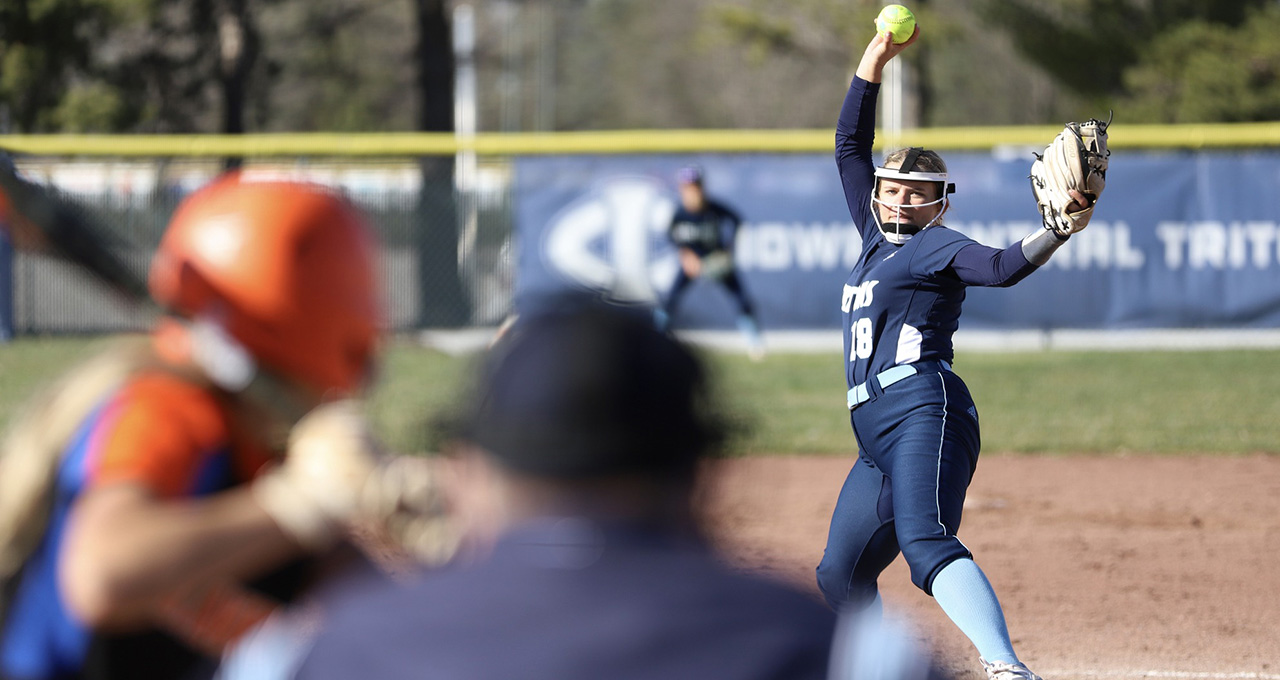 Jaedyn Stahr had the win on the mound for the Tritons in a shutout 14-0 vs. Hawkeye 